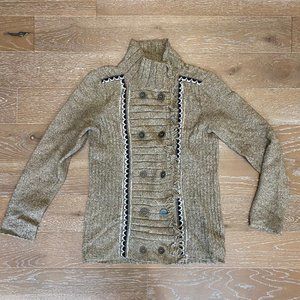 Free People Button Up Sweater | Brown | L